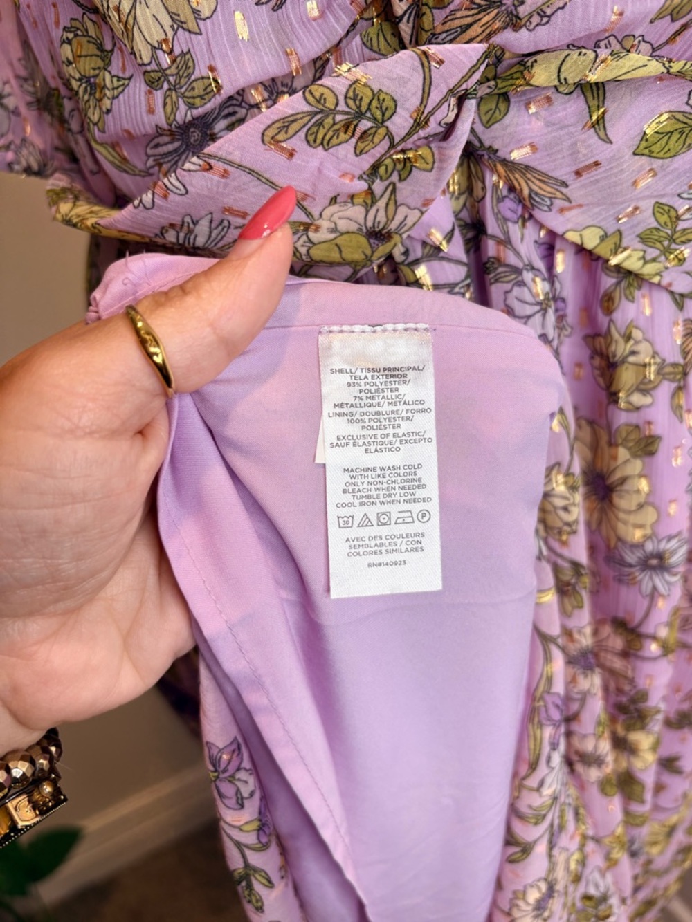 LOFT Floral Clip Knotted Balloon Sleeve Midi Dress - Picture 8 of 11